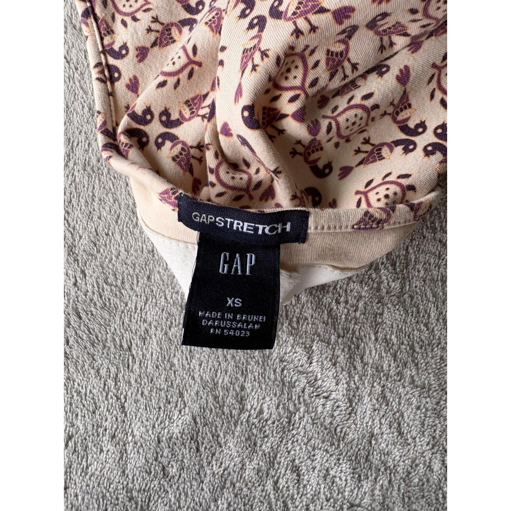 Vintage Y2K Gap Halter Crop Top XS Damask Bird Print Boho Summer Retro Stretchy - Picture 9 of 15